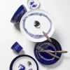 Tasse à café rond lapis lazuli swirl - stripes blancs grès émaillé 25 cl Ø 7,5 cm Feast By Ottolenghi - SERAX