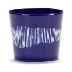 Tasse à café rond lapis lazuli swirl - stripes blancs grès émaillé 25 cl Ø 7,5 cm Feast By Ottolenghi - SERAX