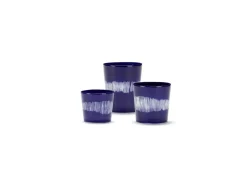 Tasse à café rond lapis lazuli swirl - stripes blancs grès émaillé 15 cl Ø 7 cm Feast By Ottolenghi - SERAX Clearance