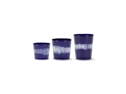 Tasse à café rond lapis lazuli swirl - stripes blancs grès émaillé 15 cl Ø 7 cm Feast By Ottolenghi - SERAX Clearance