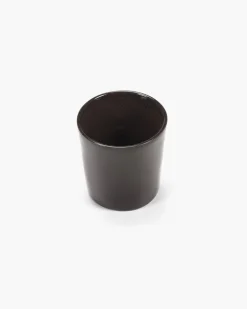 SERAX Tasse à café sans anse rond ébène grès émaillé 13 cl Ø 7 cm La Mère Discount