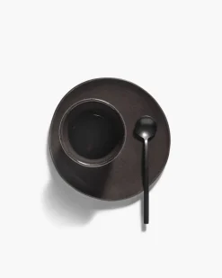 SERAX Tasse à café sans anse rond ébène grès émaillé 13 cl Ø 7 cm La Mère Discount