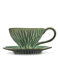 Tasse à cappuccino rond vert grès émaillé 14 cm Ø 14 cm Verde Lanza - SERAX Hot