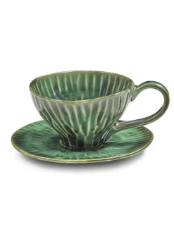Tasse à cappuccino rond vert grès émaillé 14 cm Ø 14 cm Verde Lanza - SERAX Hot
