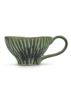 Tasse à cappuccino rond vert grès émaillé 14 cm Ø 14 cm Verde Lanza - SERAX Hot