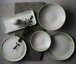 DUDSON Tasse à cappuccino / thé rond vert porcelaine vitrifiée 34 cl Ø 11 cm Finca Flint New