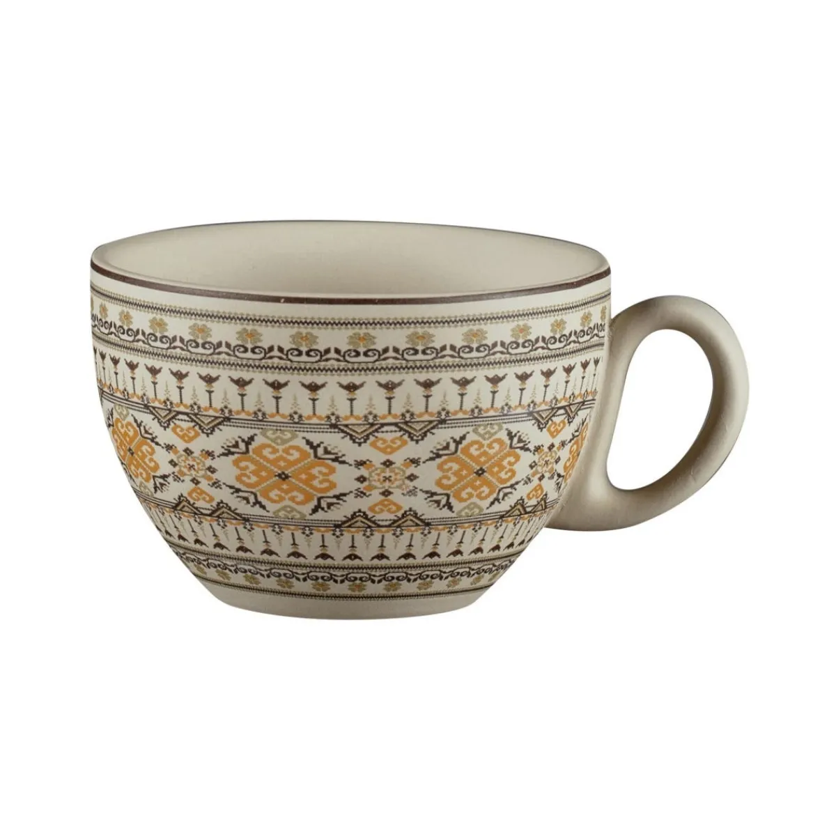 Tasse déjeuner boule rond Argila Décor Genoa porcelaine 28 cl Ø 10,5 cm Earth - RAK Best