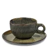 Tasse et sous-tasse à cappuccino gris grès émaillé 23 cl Ø 9 cm Surface - SERAX Sale