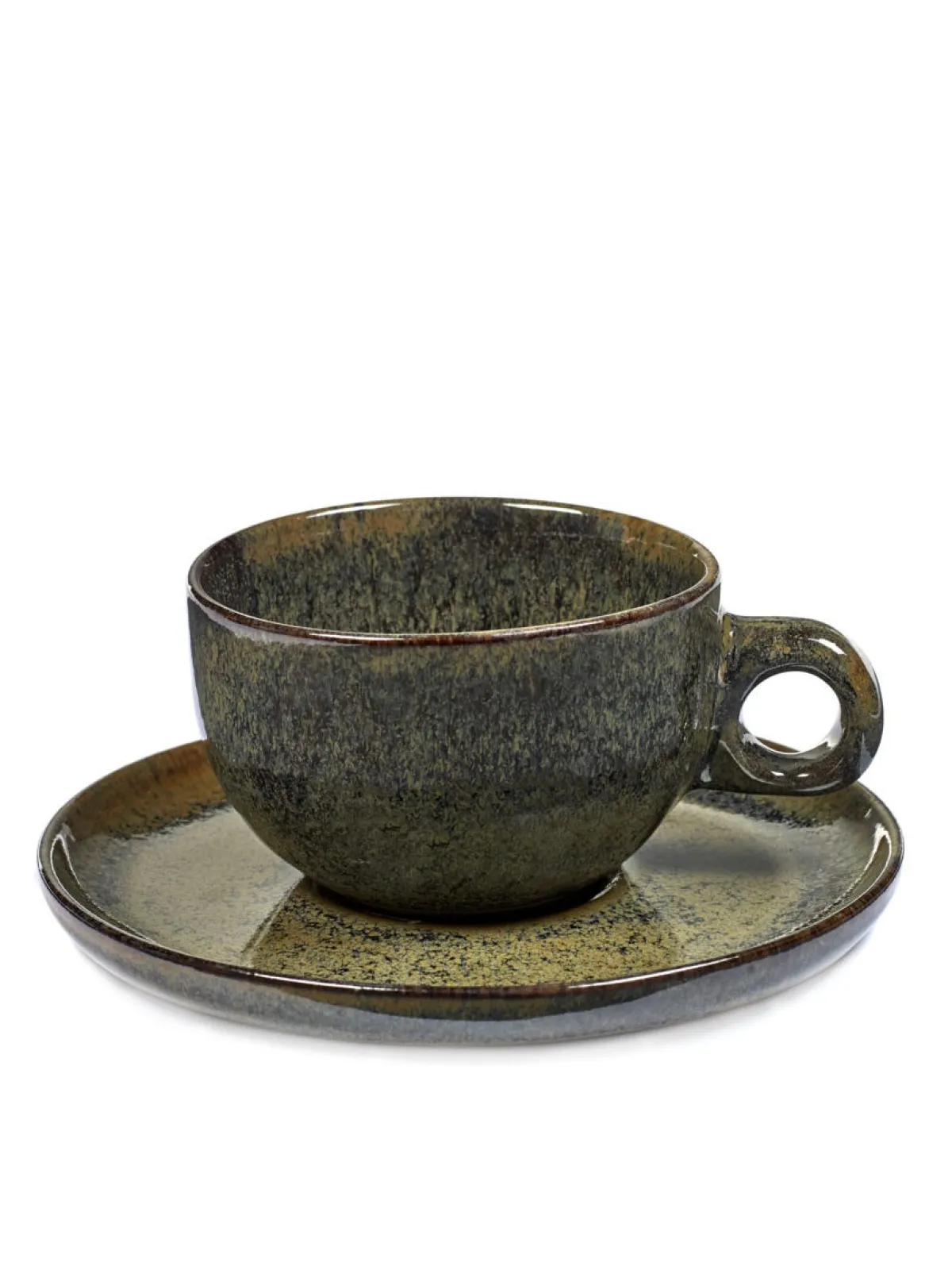 Tasse et sous-tasse à cappuccino gris grès émaillé 23 cl Ø 9 cm Surface - SERAX Sale