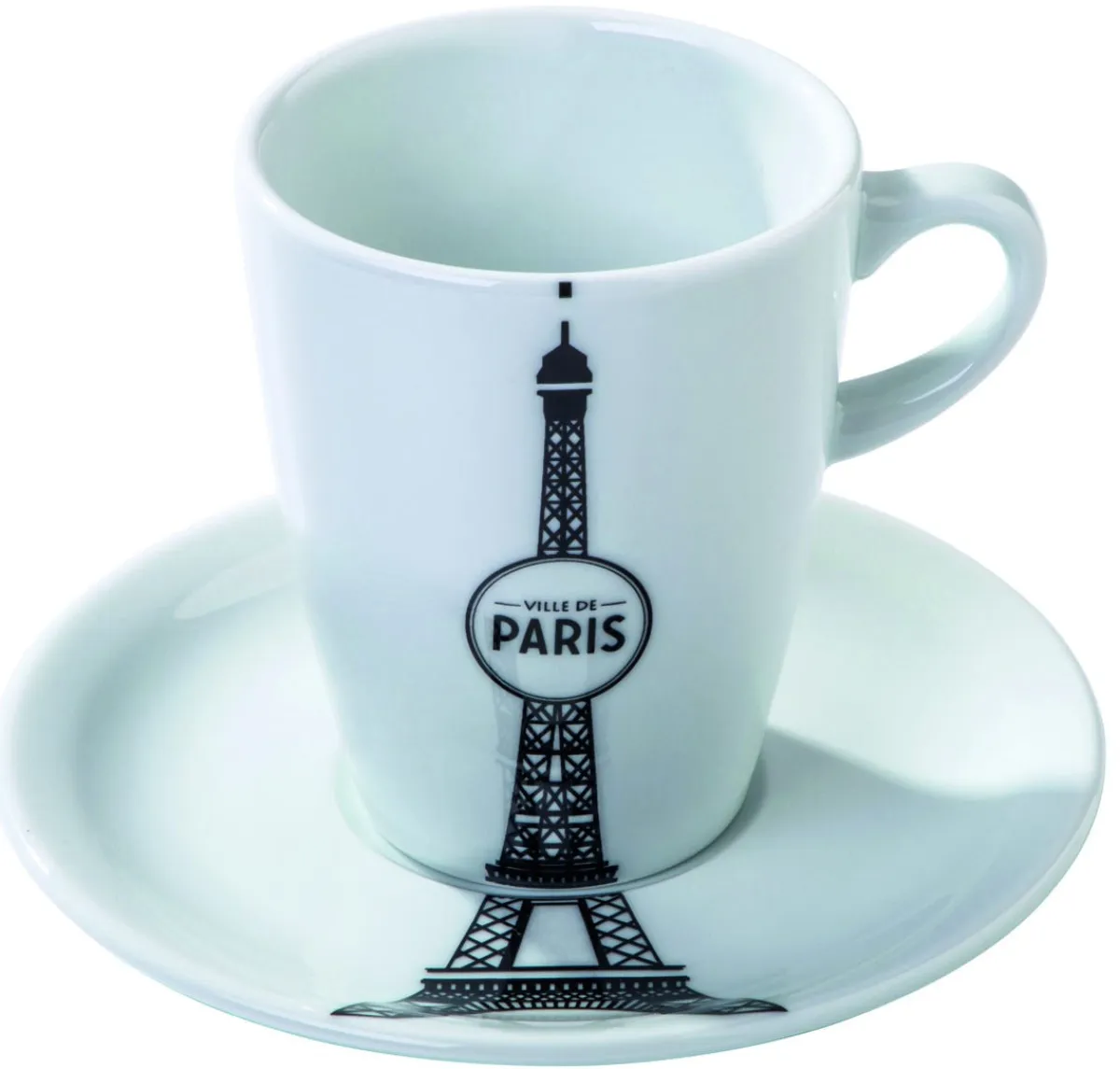 Tasse et sous tasse à déjeuner rond blanc porcelaine 27 cl Ville De Paris - PILLIVUYT Best