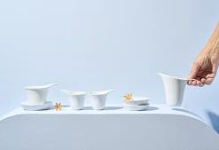 COOKPLAY Tasse et sous tasse à déjeuner rond blanc mat porcelaine 6 cl Fly Clearance