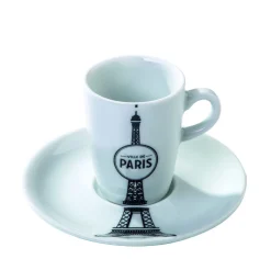 PILLIVUYT Tasse et sous tasse à expresso rond blanc porcelaine 8 cl Ville De Paris
