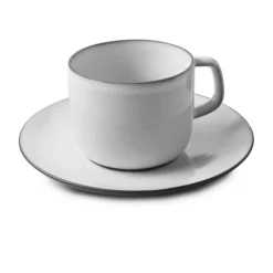 Tasse et sous tasse à thé rond blanc cumulus porcelaine culinaire 20 cl Ø 16 cm Equinoxe - REVOL Online