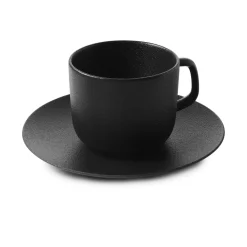 Tasse et sous tasse à thé rond effet fonte porcelaine culinaire 20 cl Ø 16 cm Equinoxe - REVOL Clearance