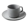 REVOL Tasse et sous tasse à thé rond poivre porcelaine culinaire 20 cl Ø 16 cm Equinoxe Clearance