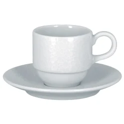 Tasse à expresso empilable rond blanc porcelaine 9 cl Ø 6 cm Charm - RAK Online