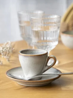 Tasse expresso rond gris bleu porcelaine 7 cl Ø 8,5 cm Serena - PRO.MUNDI Best