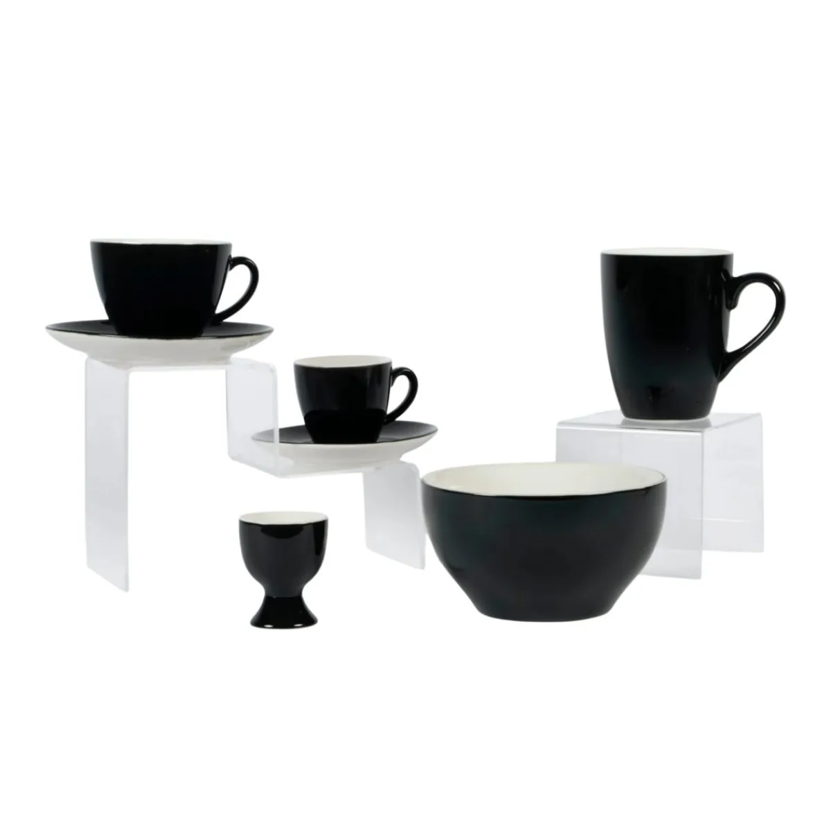 Tasse à expresso rond noir porcelaine 10 cl Ø 6,3 cm Emotions - PRO.MUNDI Discount