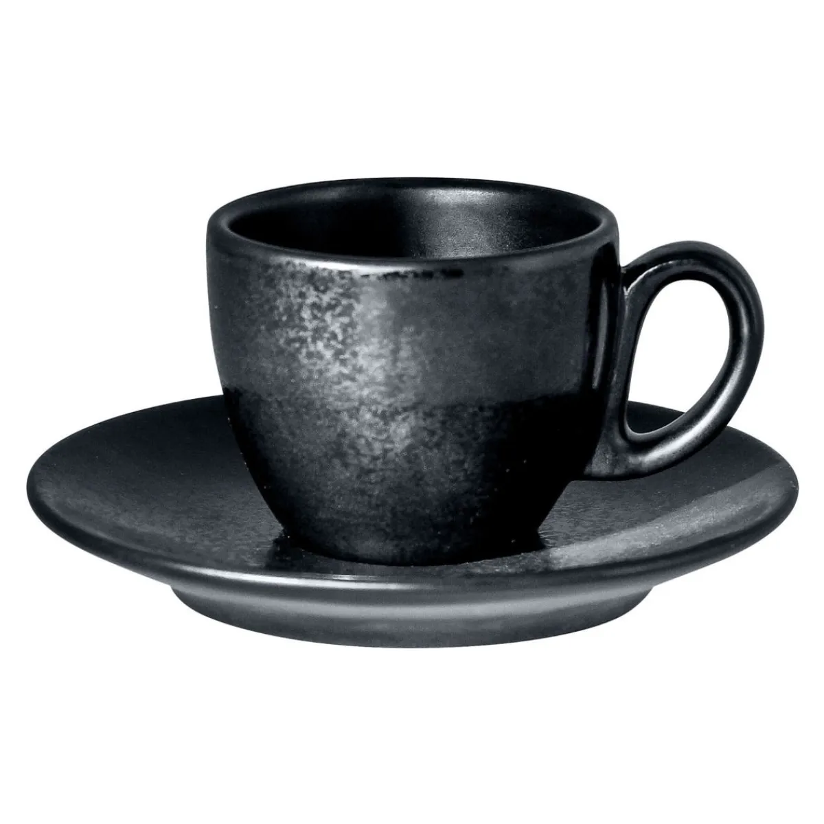 Tasse à expresso rond noir porcelaine vitrifiée 8 cl Ø 6,5 cm Karbon - RAK Discount