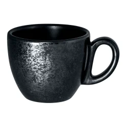 Tasse à expresso rond noir porcelaine vitrifiée 8 cl Ø 6,5 cm Karbon - RAK Discount