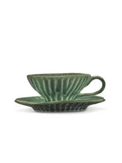 Tasse à expresso rond vert grès émaillé 10,7 cm Ø 10,7 cm Verde Lanza - SERAX Best