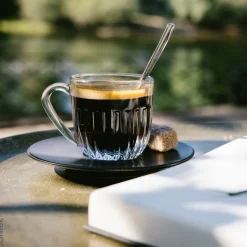 Tasse à expresso transparent verre pressé 9 cl Ø 6,1 cm Ouessant - LA ROCHERE Outlet