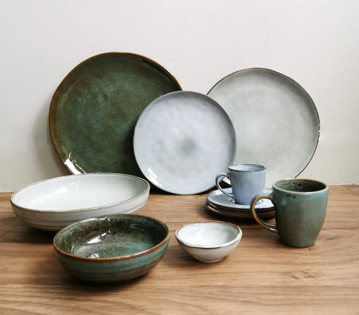 PRO.MUNDI Tasse à expresso vert grès émaillé 9 cl Ø 6,2 cm Sky Discount