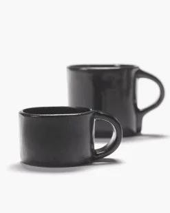Tasse à ristretto rond ébène grès émaillé 6 cl 7,5 cm La Mère - SERAX Outlet