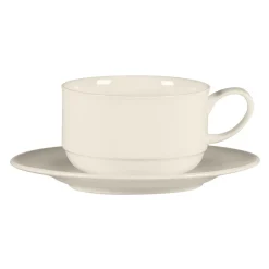 Tasse à thé empilable rond blanc porcelaine bone china 25 cl Ø 9,2 cm Bravura - RAK Best