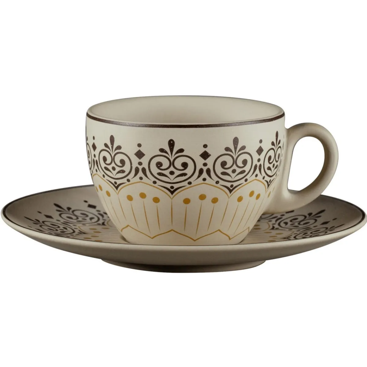 Tasse à thé rond Argila Décor Cartagena porcelaine 23 cl Ø 9 cm Earth - RAK Hot