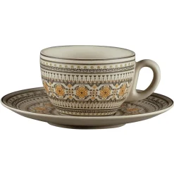 Tasse à thé rond Argila Décor Genoa porcelaine 23 cl Ø 9 cm Earth - RAK New