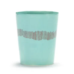 SERAX Tasse à thé rond azure swirl - stripes rouge grès émaillé 33 cl Ø 8,5 cm Feast By Ottolenghi Hot