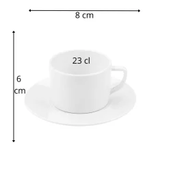 PLATEX Tasse à thé rond blanc mélamine 23 cl Ø 8 cm Prestige Clearance