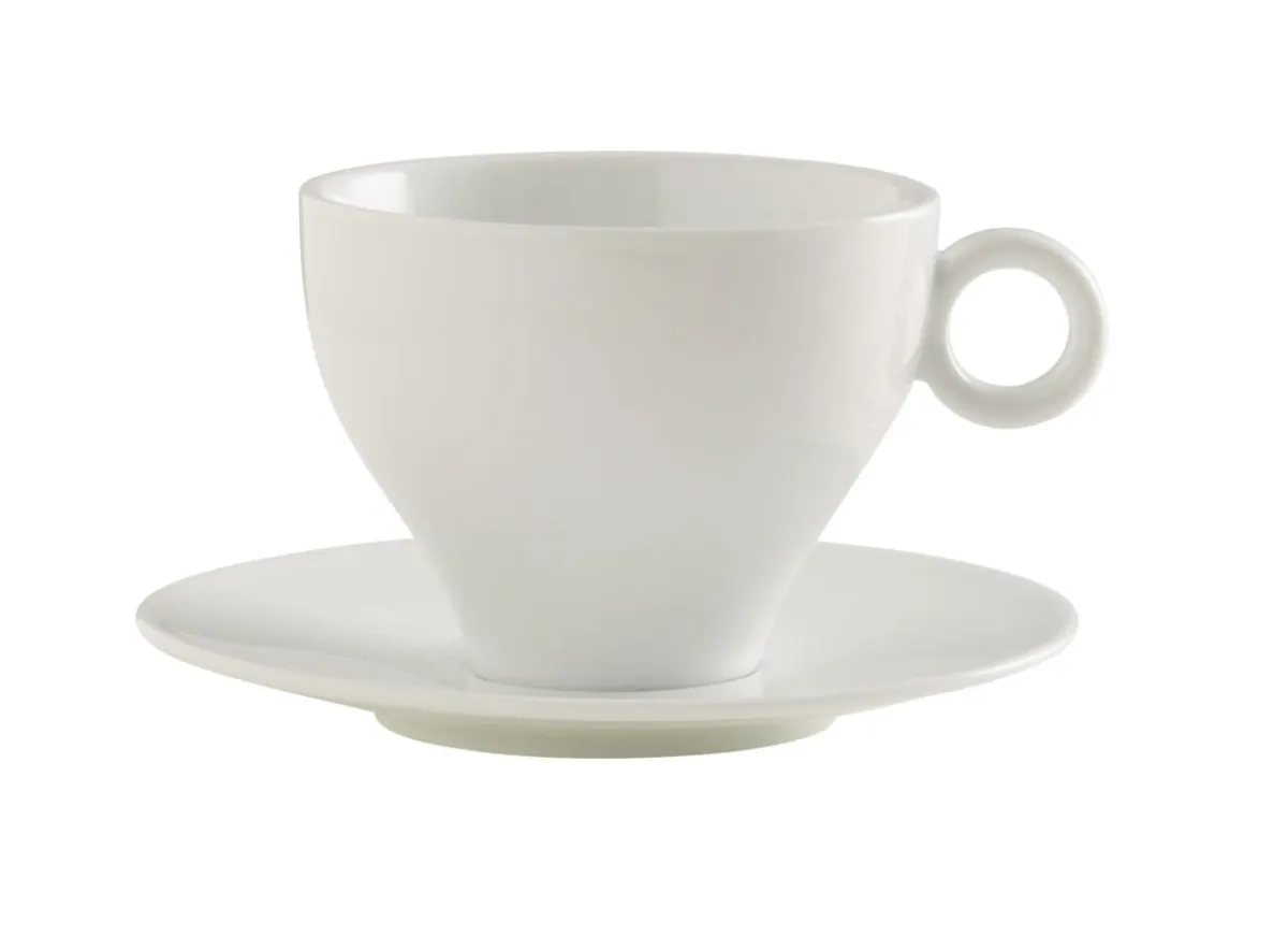 Tasse à thé rond blanc porcelaine 15 cl Ø 7,9 cm Slim O - PRO.MUNDI Outlet