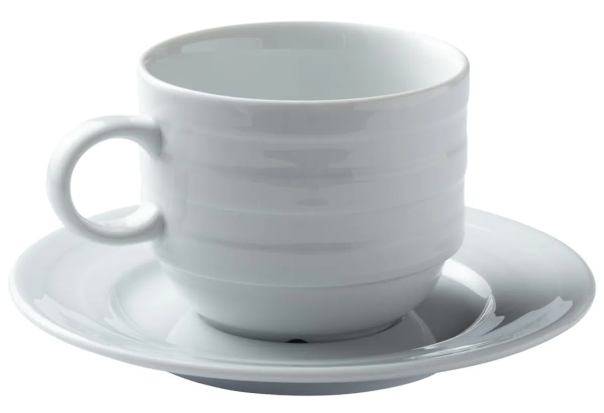 Aucune Tasse à thé rond blanc porcelaine 17 cl Ø 7,7 cm Ruby Outlet
