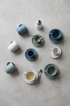 Tasse à thé rond bleu Grès 21,5 cl Ø 9,2 cm Pulse - ESSENTIALS COLLECTION Discount
