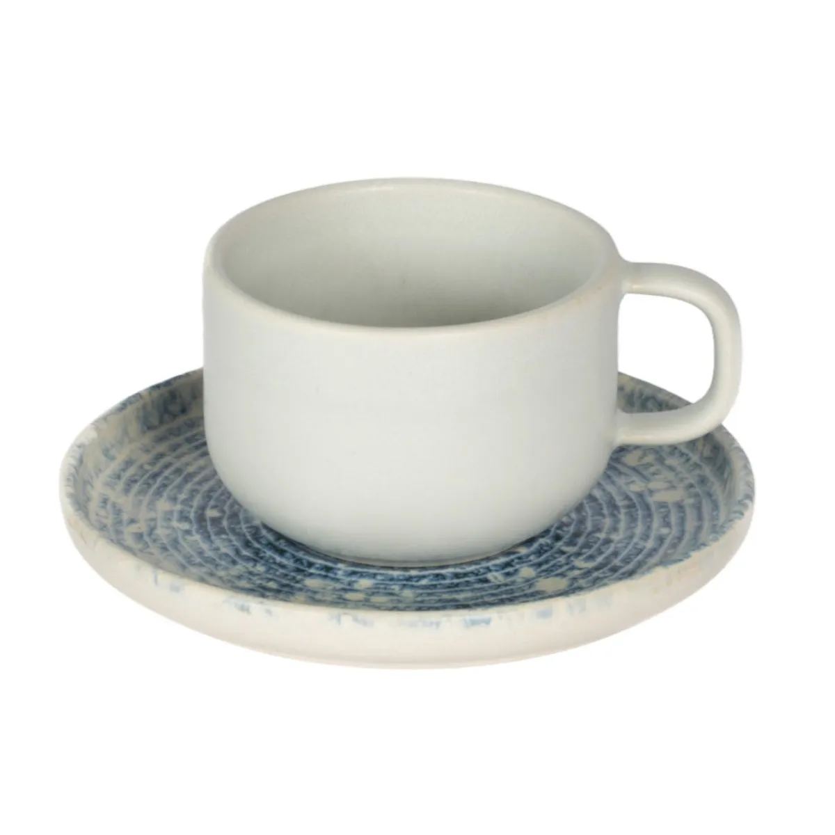 ACCOLADE Tasse à thé rond bleu grès émaillé 21 cl Ø 8,5 cm Ice Online