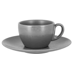 RAK Tasse à thé rond gris porcelaine vitrifiée 23 cl Ø 9 cm Shale Outlet
