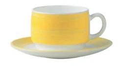 Tasse à thé rond jaune verre opal 19 cl Ø 7,8 cm Brush - ARCOROC Best