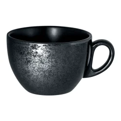 Tasse à thé rond noir porcelaine vitrifiée 23 cl Ø 9 cm Karbon - RAK Hot