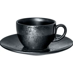 RAK Tasse à thé rond noir porcelaine vitrifiée 20 cl Ø 8,7 cm Karbon Sale