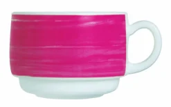 Tasse à thé rond rouge verre opal 19 cl Ø 7,8 cm Brush - ARCOROC Clearance