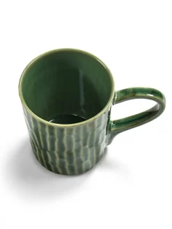 Tasse à thé rond vert grès émaillé 13,5 cm Ø 13,5 cm Verde Lanza - SERAX Sale