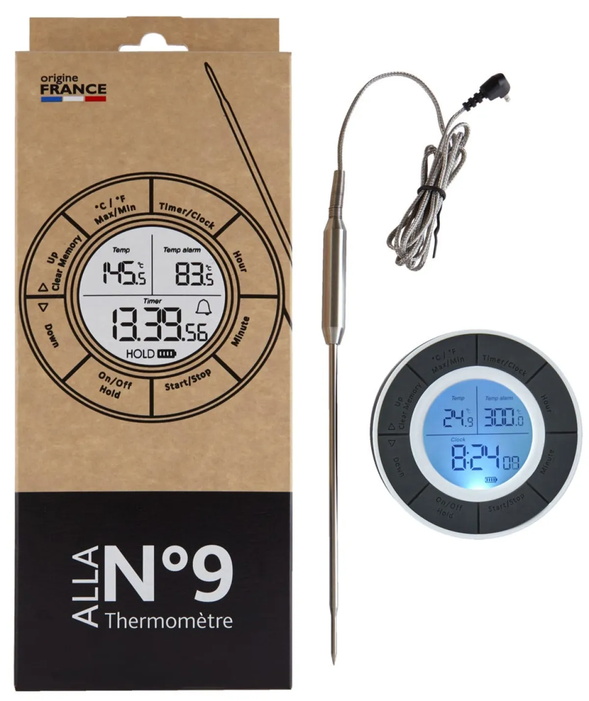ALLA FRANCE Thermomètre digital spécial four cuisson min -50 °C max 300 °C N°9 Best