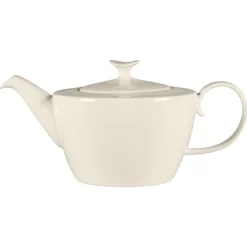 Théière & couvercle ovale blanc porcelaine bone china 120 cl Ø 16 cm Bravura - RAK Sale