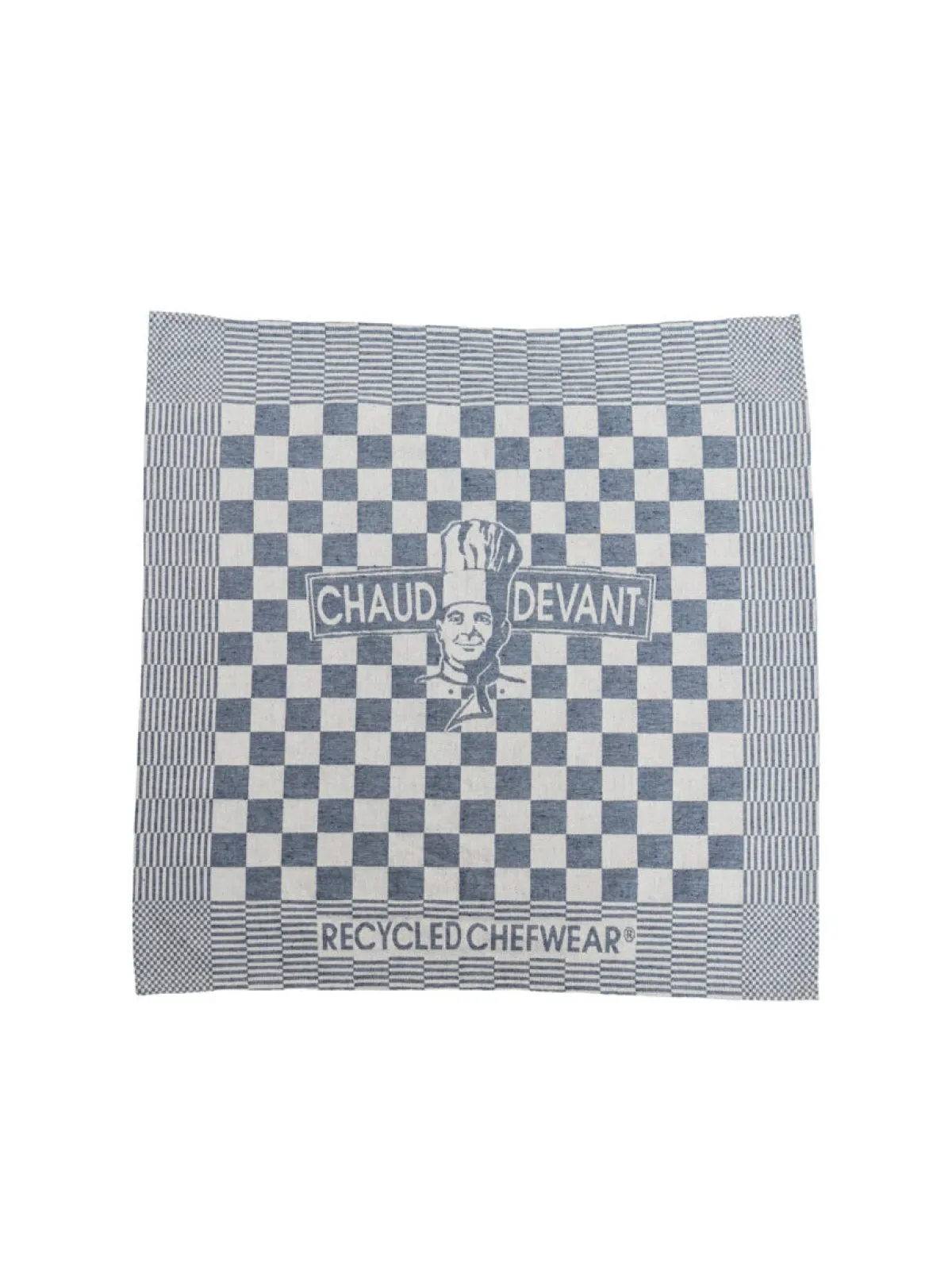 Torchon recyclé carré bleu 65x65 cm coton (3 pièces) - CHAUD DEVANT New