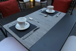 Tête à tête gris plastique 45x80 cm Santorini - PIO TAVOLA Discount