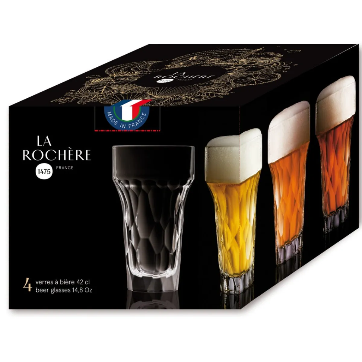 LA ROCHERE Verre à bière verre pressé 43 cl Silex Sale