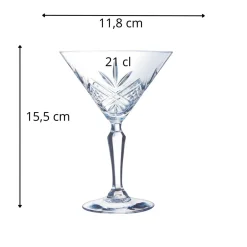 ARCOROC Verre à cocktail martini verre 21 cl Broadway