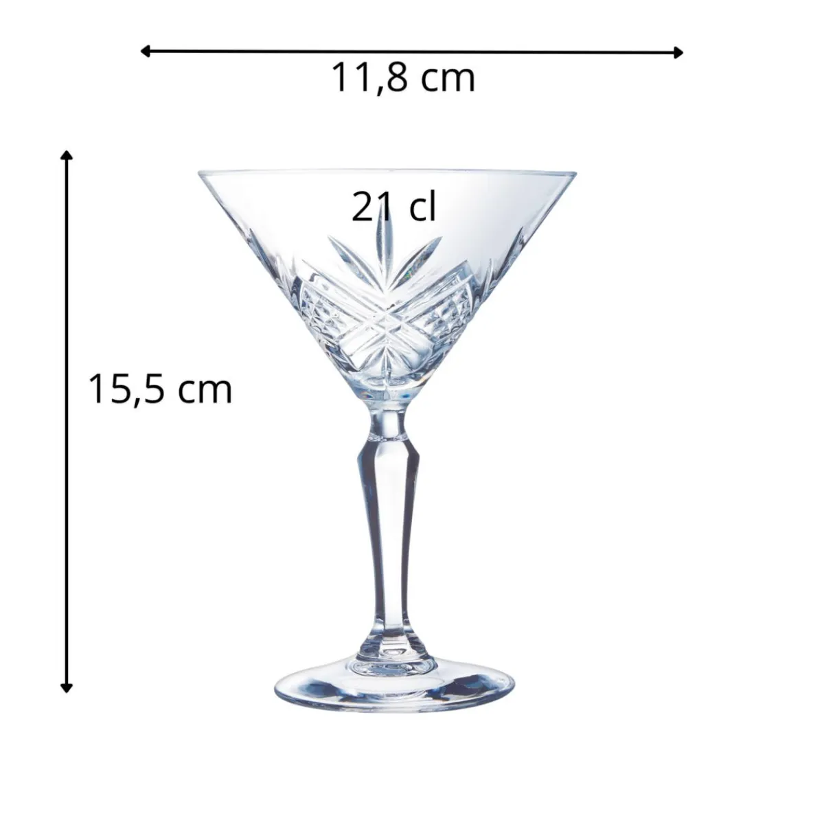 ARCOROC Verre à cocktail martini verre 21 cl Broadway